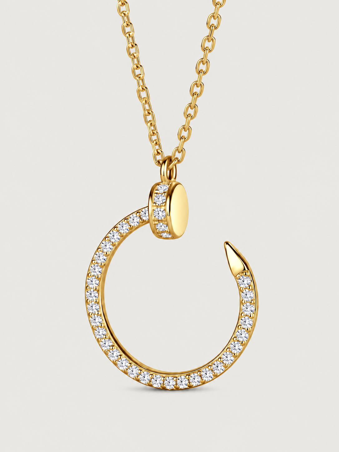 Colier din Argint Moissanite Gold Nail