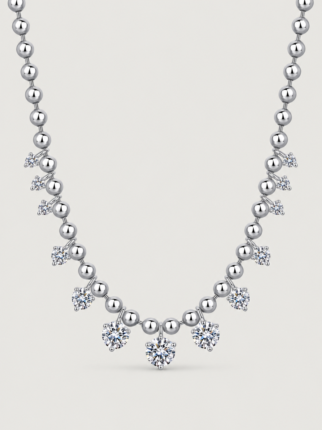 Colier din Argint Moissanite Silver Cascade Glow
