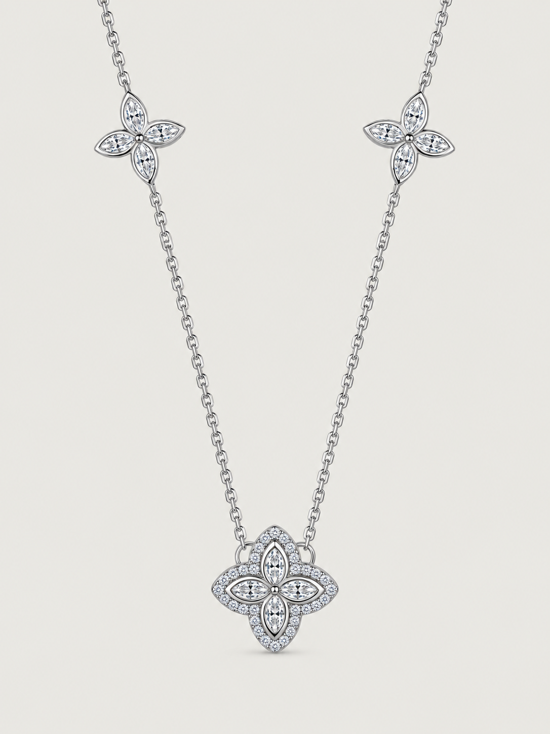 Colier din Argint Moissanite Silver Celestial Bloom