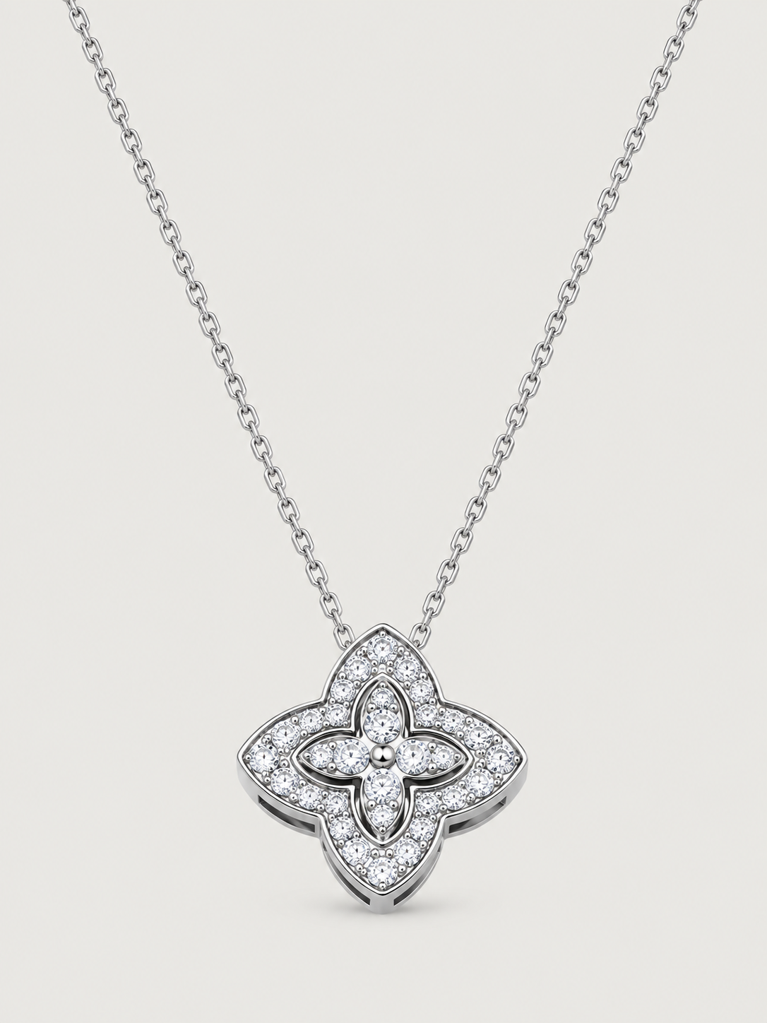 Colier din Argint Moissanite Silver Fleur Lumière