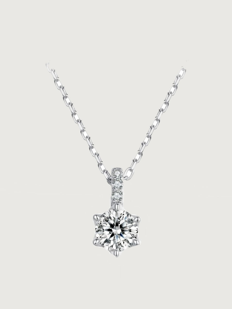 Colier din argint Moissanite Stellar Radiance cu piatră de 0,5 ct