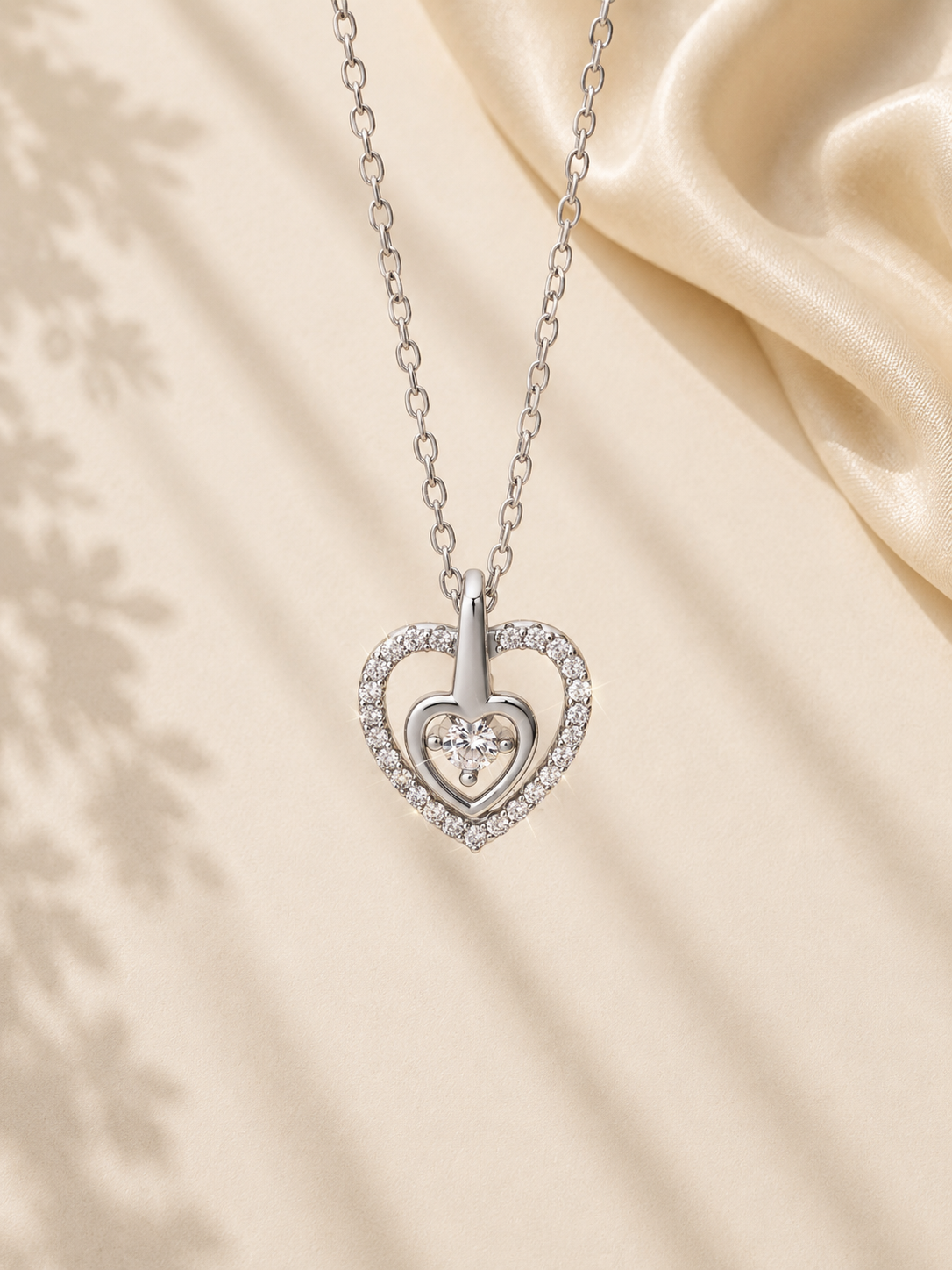 Colier din argint placat cu Rhodium și Moissanite