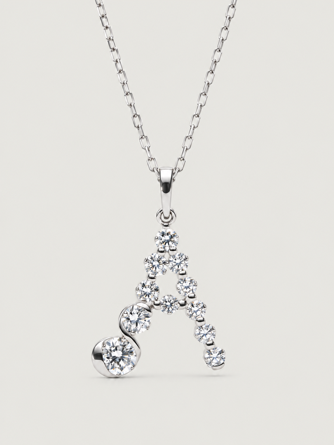Colier din Argint Silver Crystal Embrace Initial Litera A