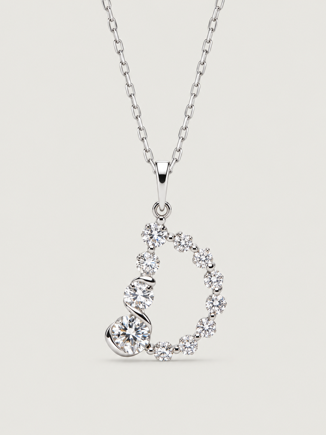 Colier din Argint Silver Crystal Embrace Initial Litera D