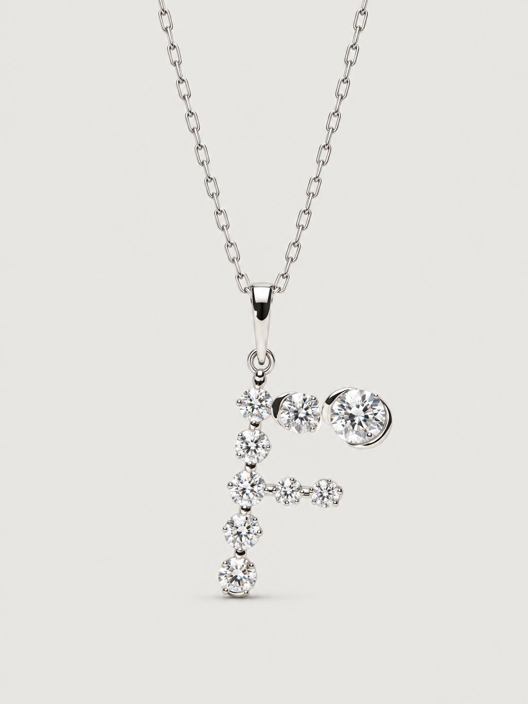 Colier din Argint Silver Crystal Embrace Initial Litera F
