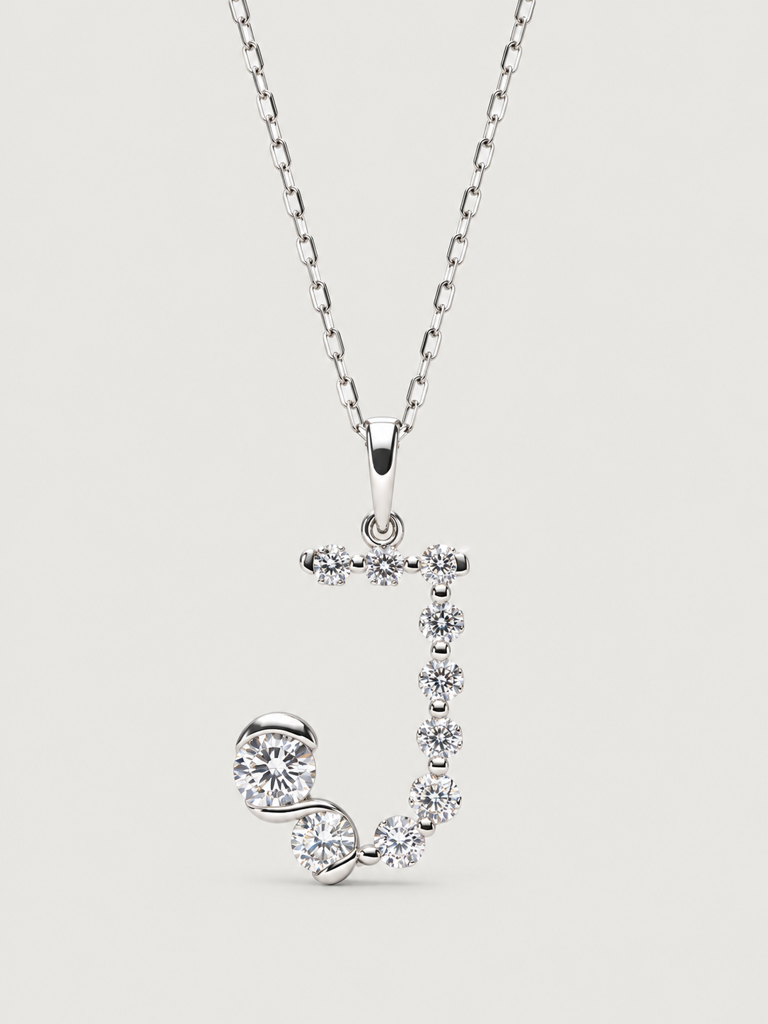 Colier din Argint Silver Crystal Embrace Initial Litera J