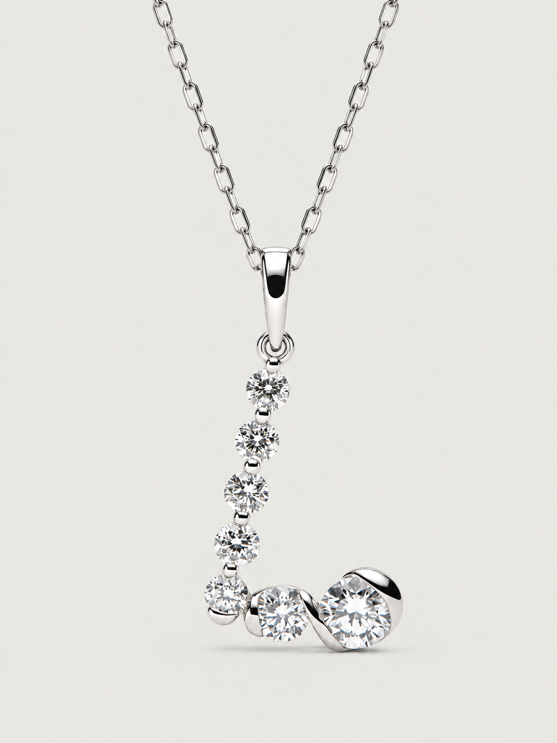 Colier din Argint Silver Crystal Embrace Initial Litera L
