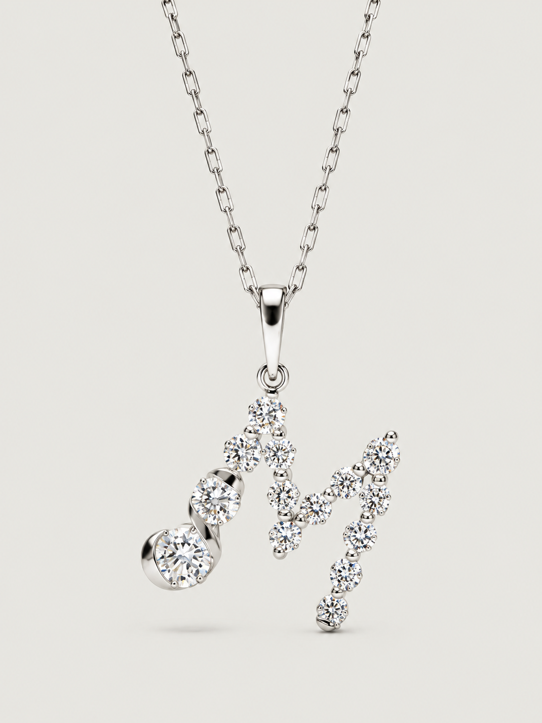 Colier din Argint Silver Crystal Embrace Initial Litera M