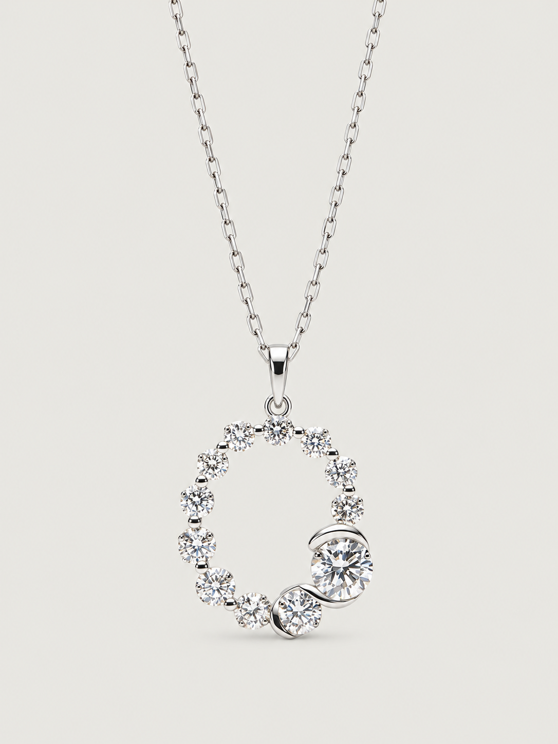 Colier din Argint Silver Crystal Embrace Initial Litera O