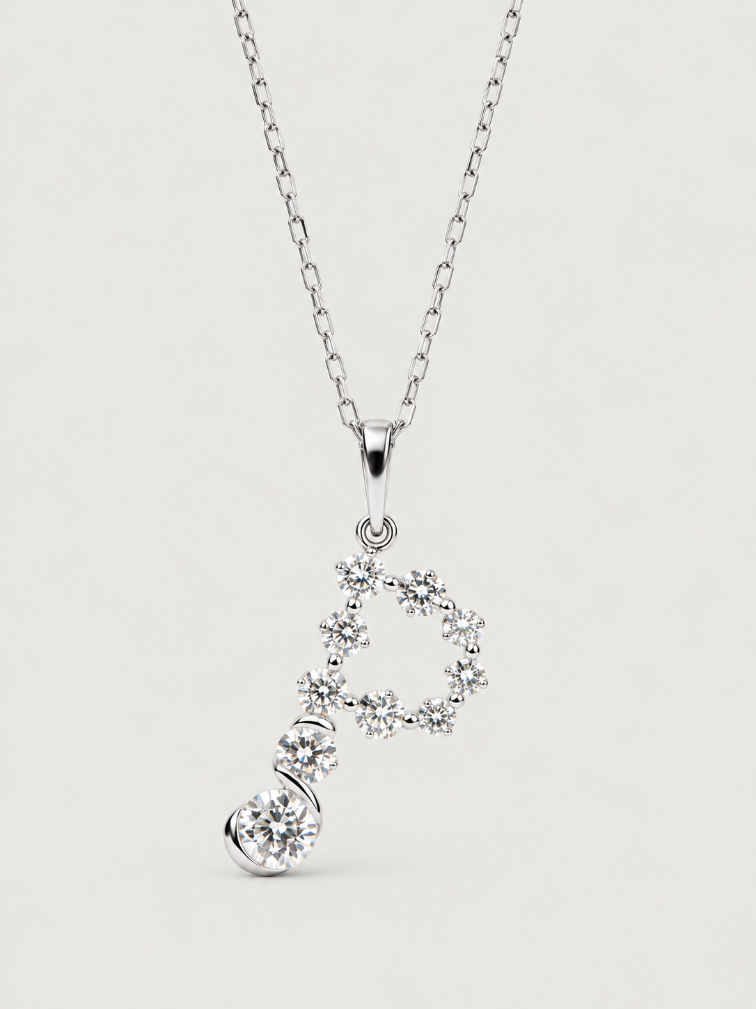 Colier din Argint Silver Crystal Embrace Initial Litera P
