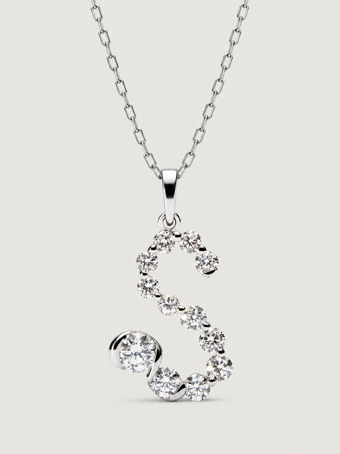Colier din Argint Silver Crystal Embrace Initial Litera S