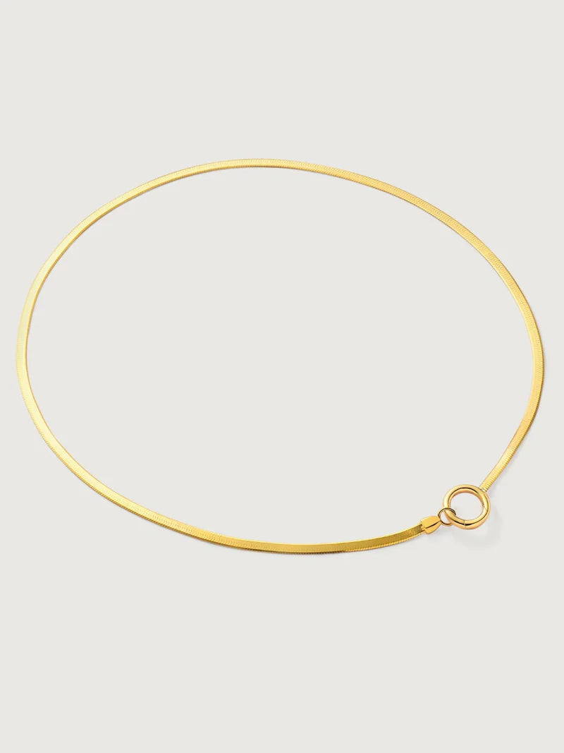Colier din argint Snake Love Chain placat cu Gold Vermeil