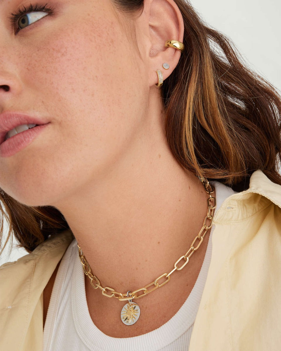 Colier argint cu motiv solar gold vermeil