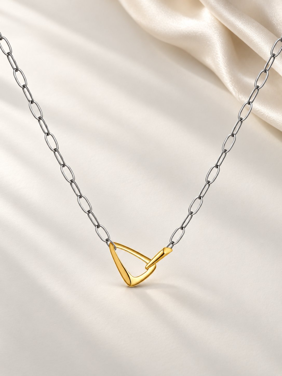 Colier din Argint Two Tone Interlock bicolor