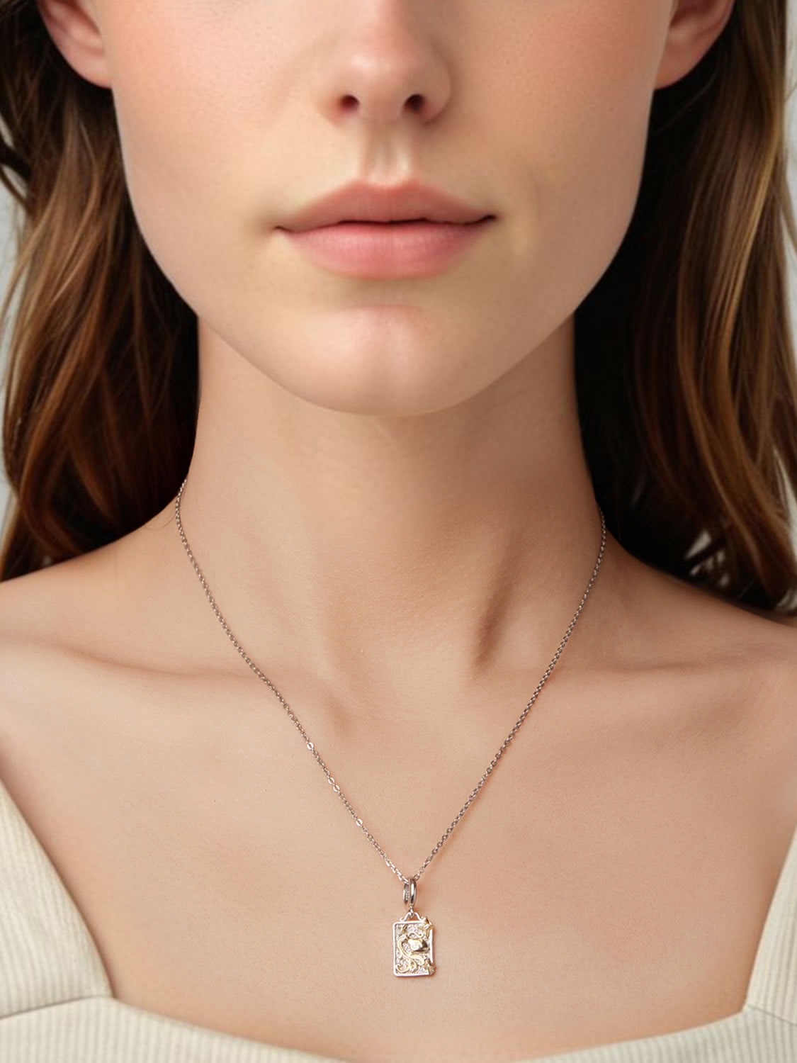 Colier argint Varsator cu accente aurii si zirconii