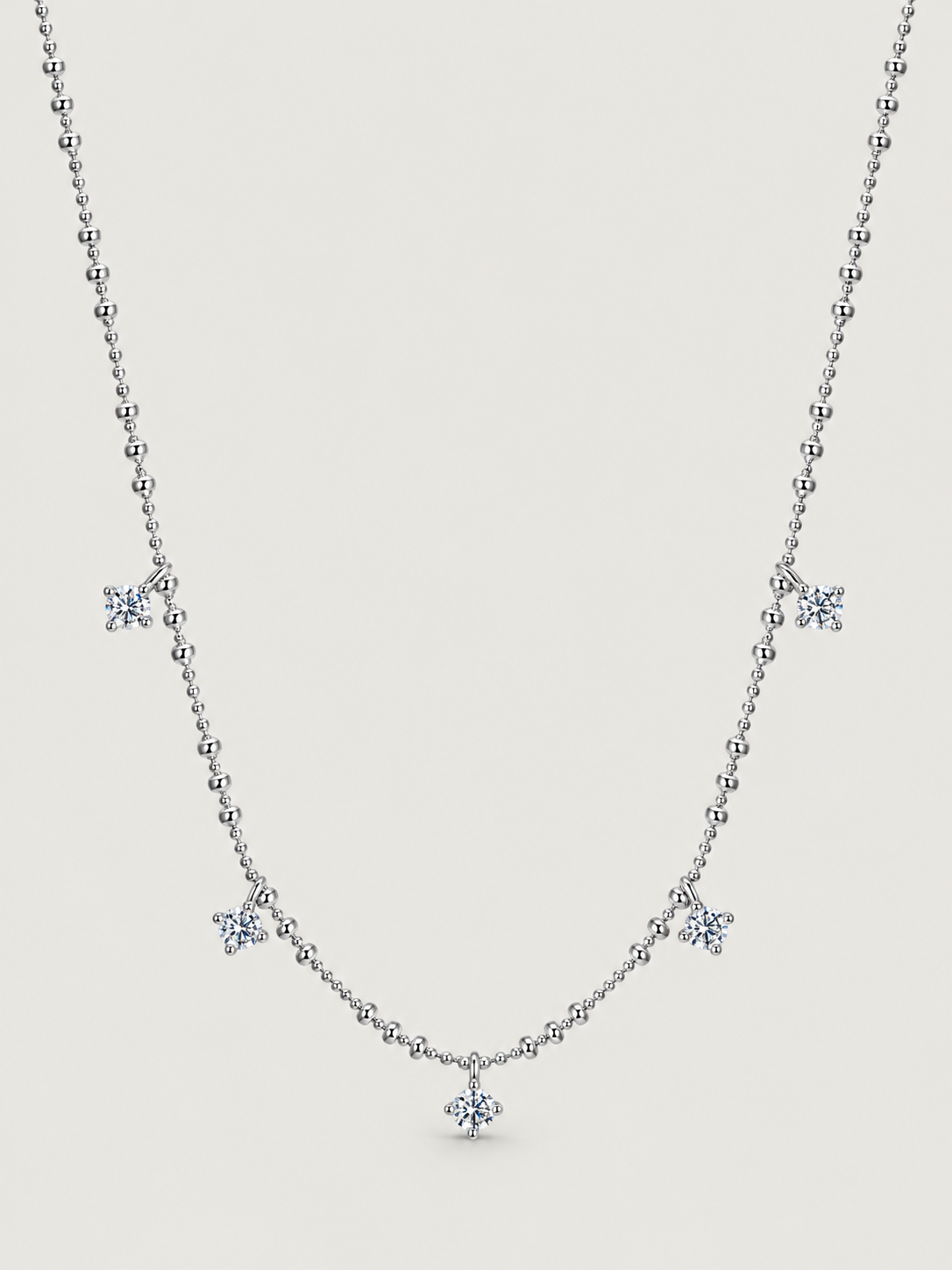 Colier din argint cu mai multe pietre moissanite