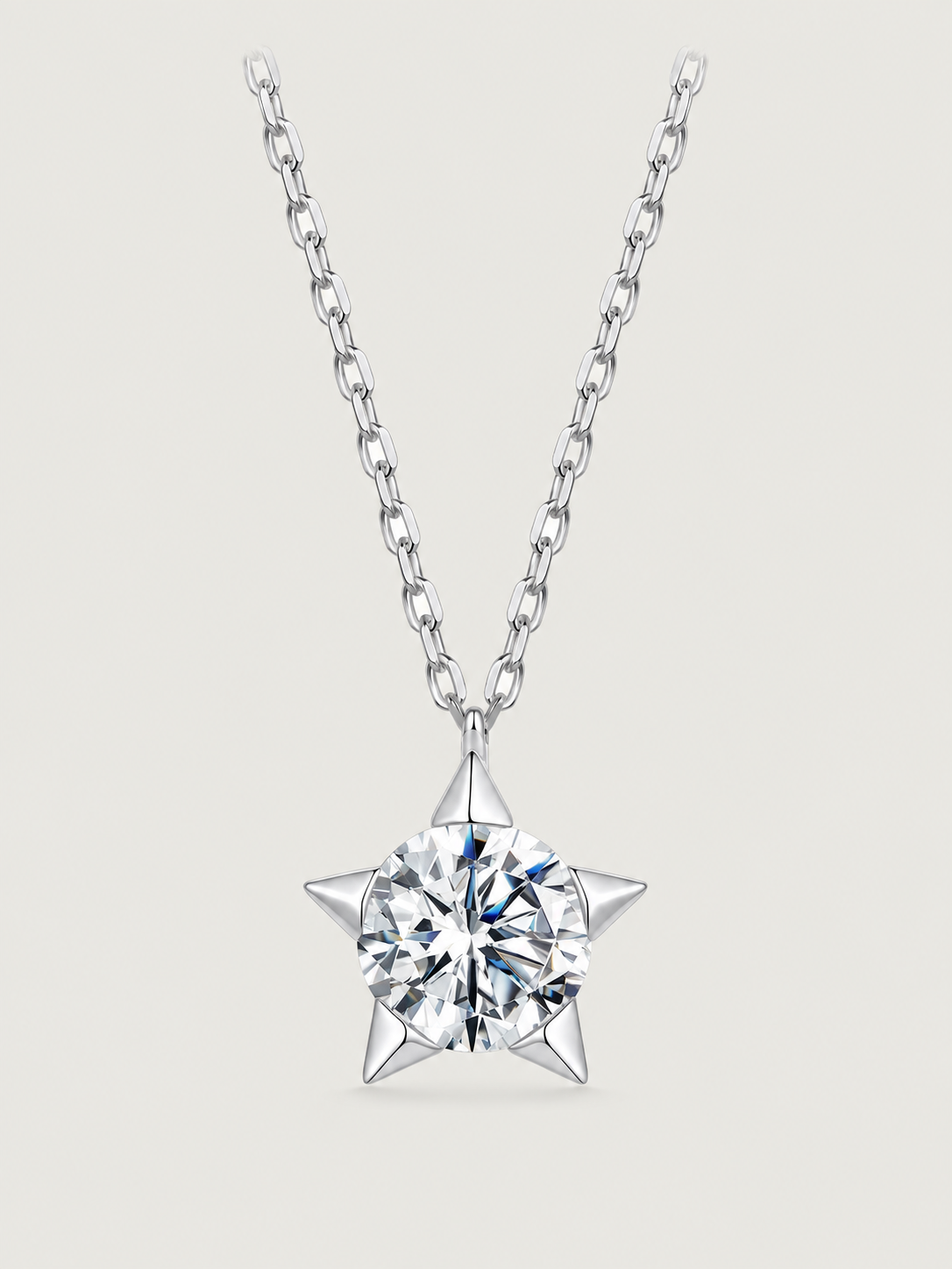 Colier din Argint Moissanite Stellar Glow