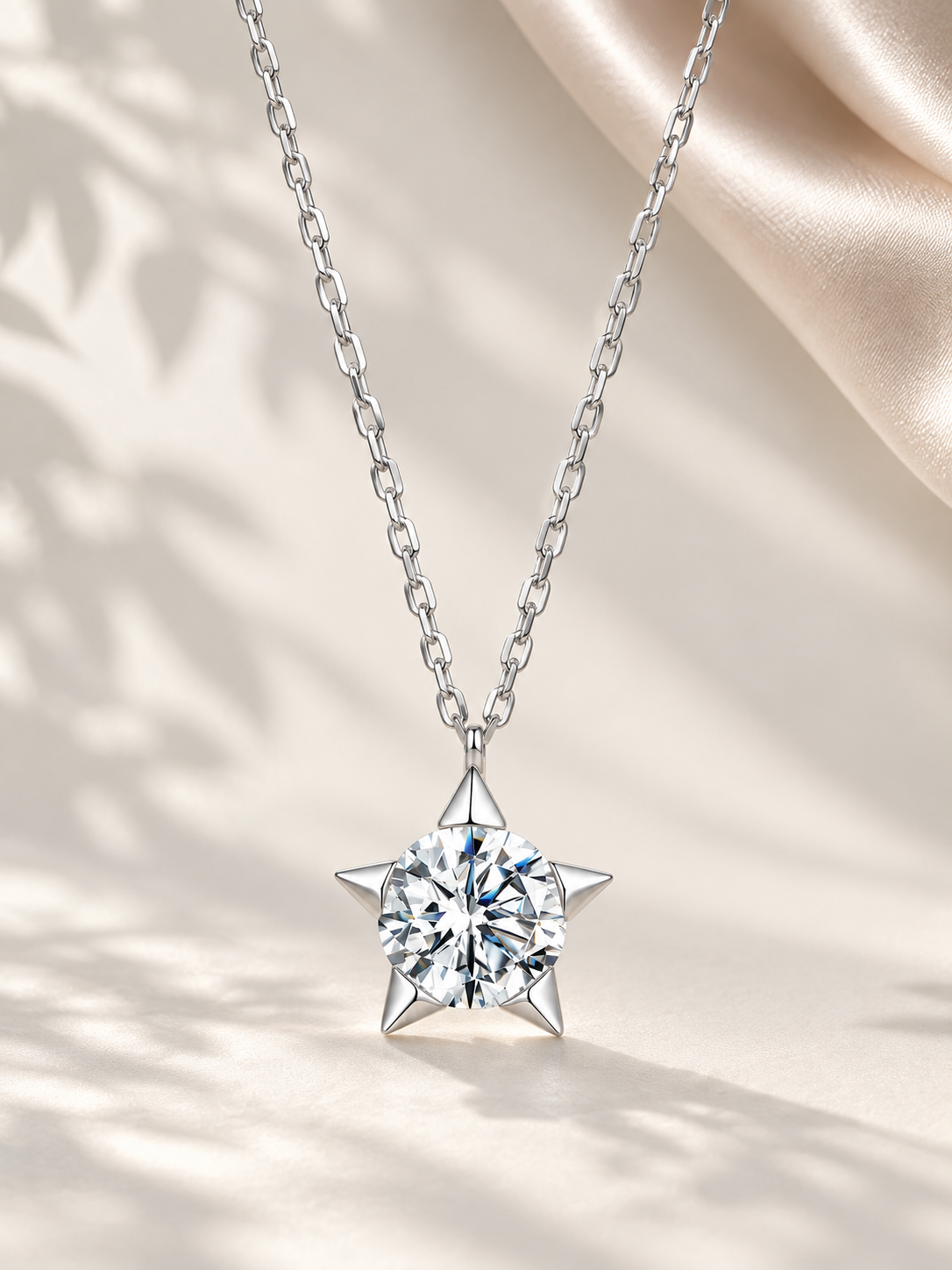 Colier din Argint Stellar Glow cu Moissanite