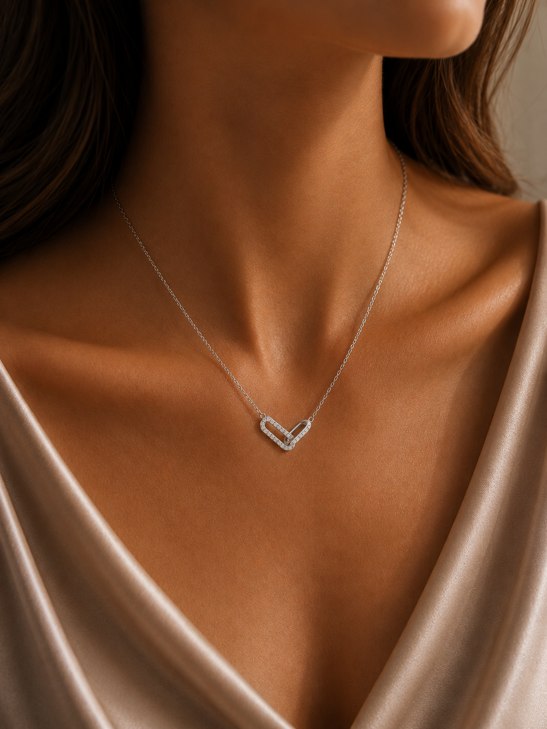 Colier geometric din argint 925 Silver Radiant Unity la gat