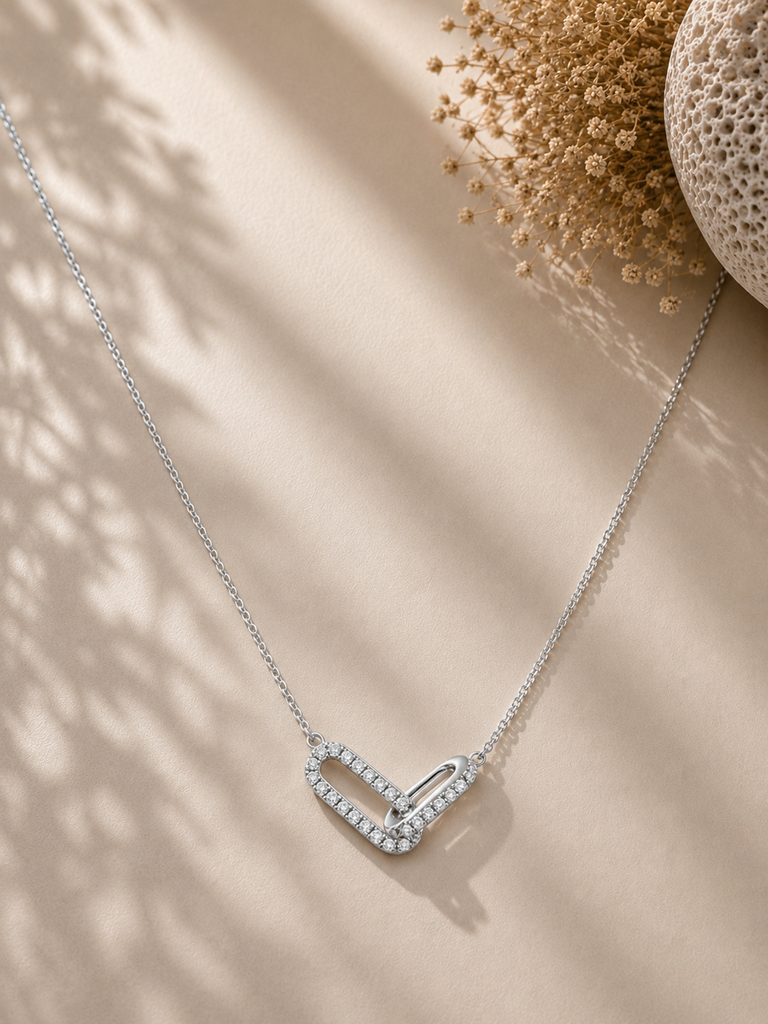 Colier geometric din argint 925 Silver Radiant Unity unghi diferit