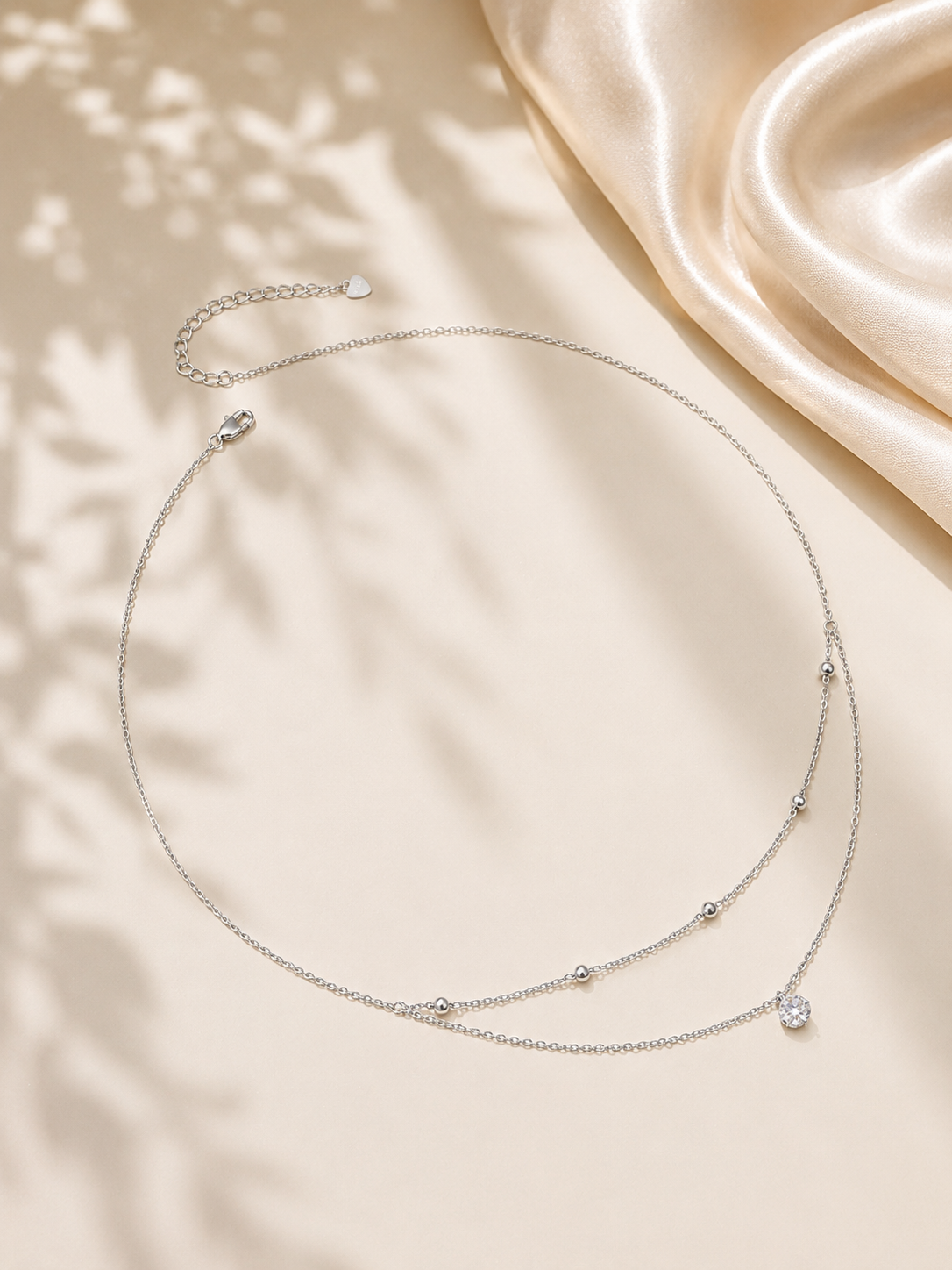 Colier cu două lanțuri și moissanite Dual Elegance