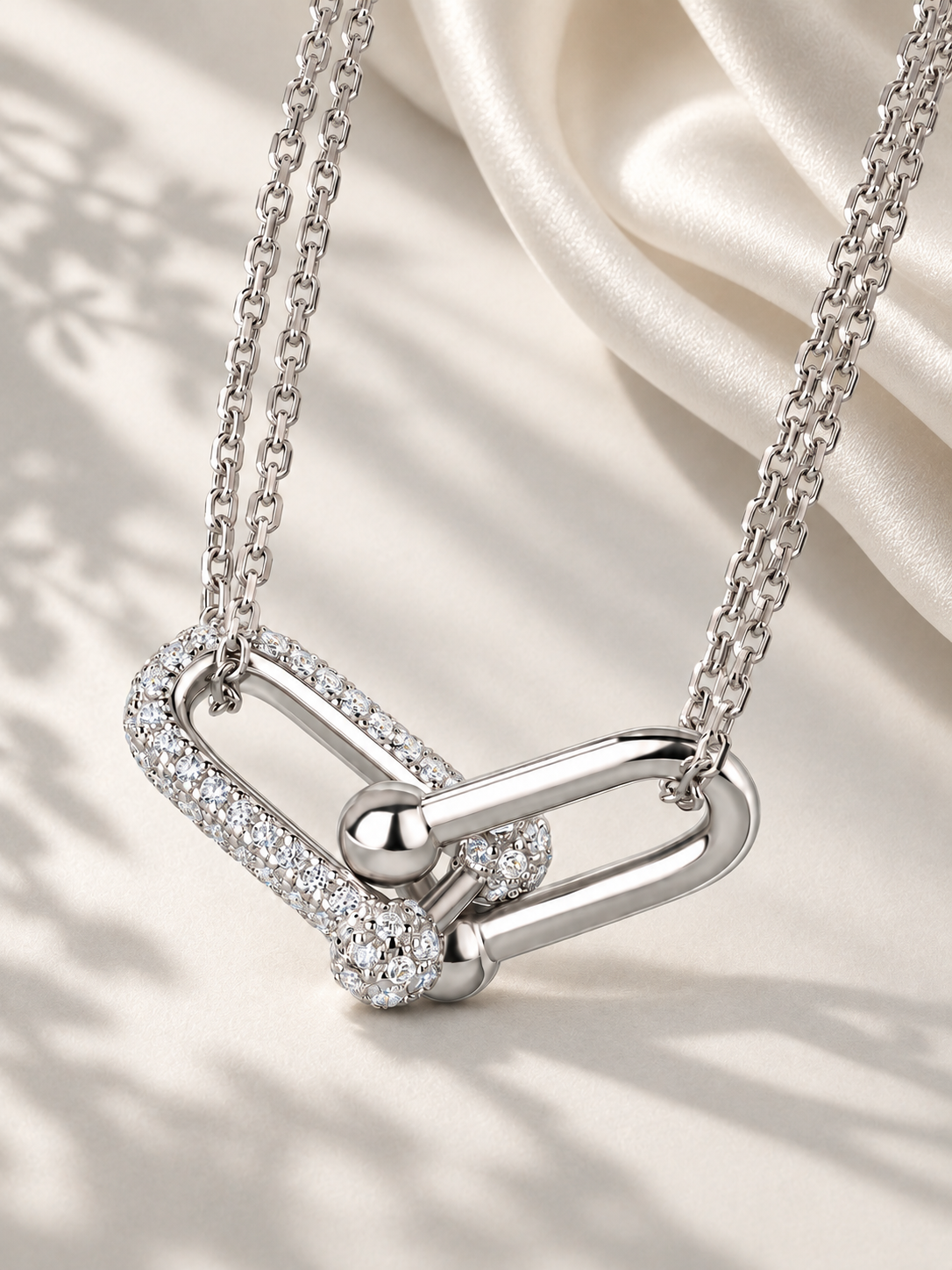 Colier Modern Silver cu 98 Moissanite