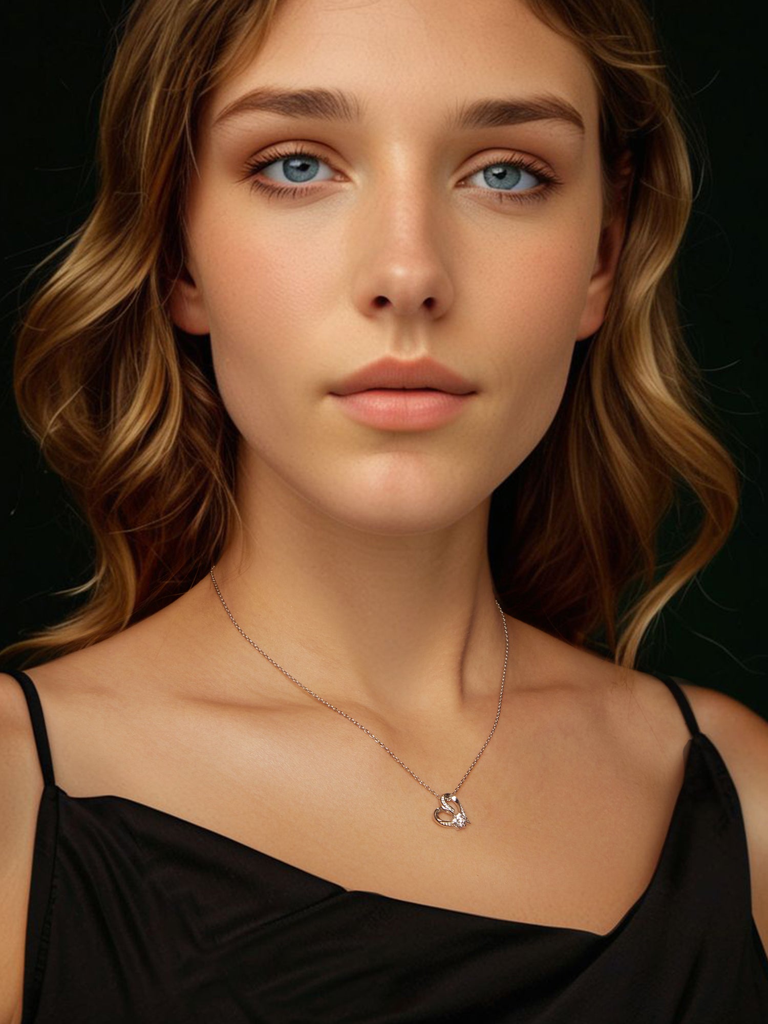 Colier cu piatra moissanite 0.5ct inima