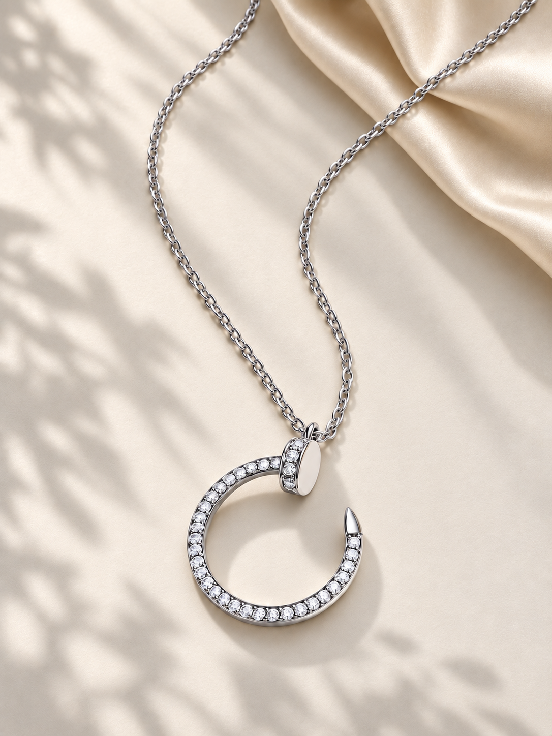 Colier Silver Nail cu Moissanite 6A