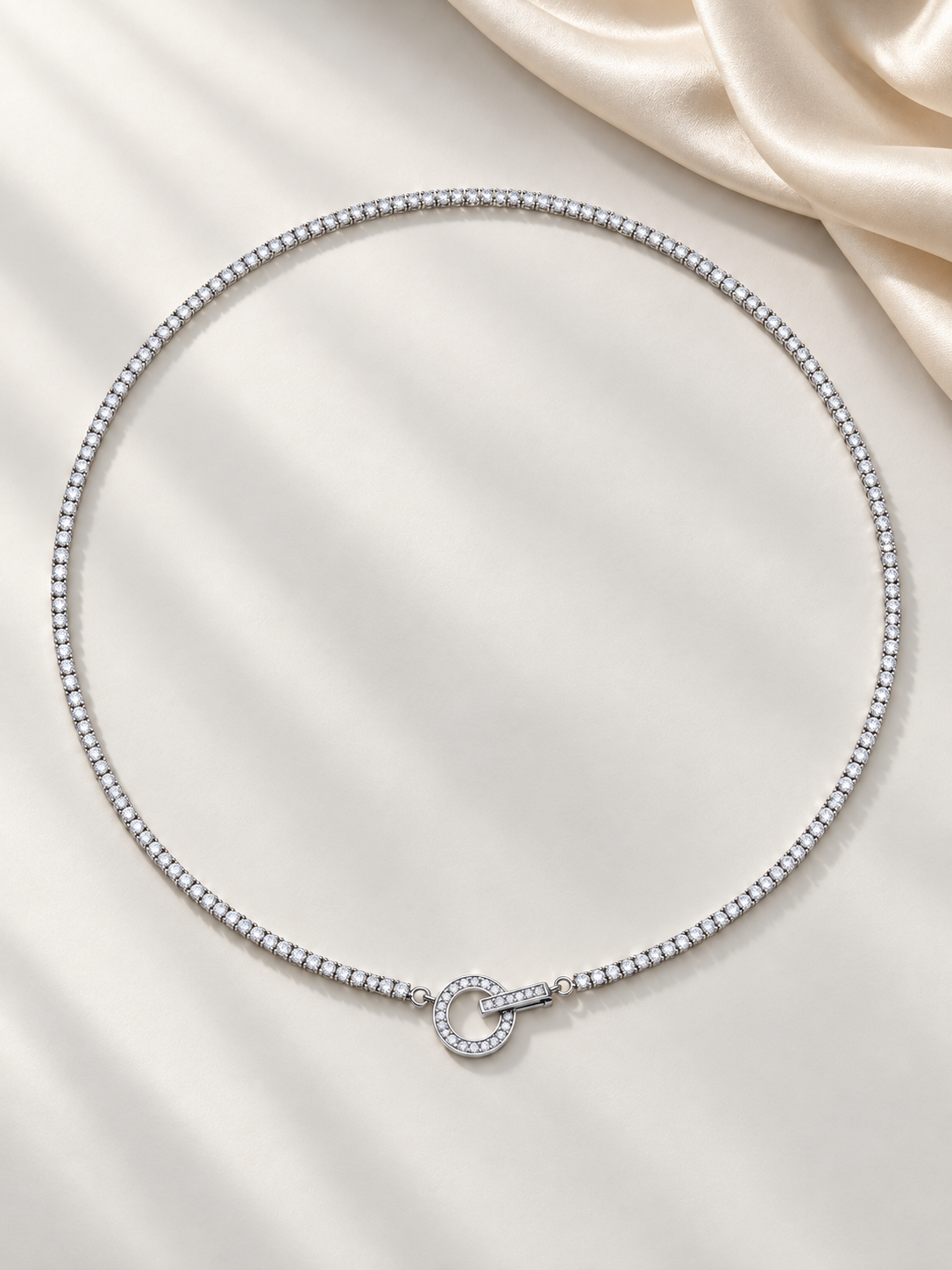 Colier Tennis din Argint Circle Lock