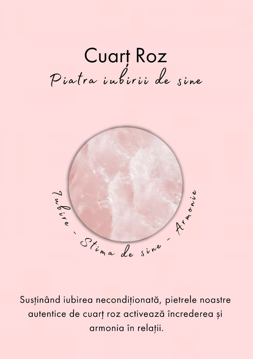 Colier din Argint Rose Quartz Sara