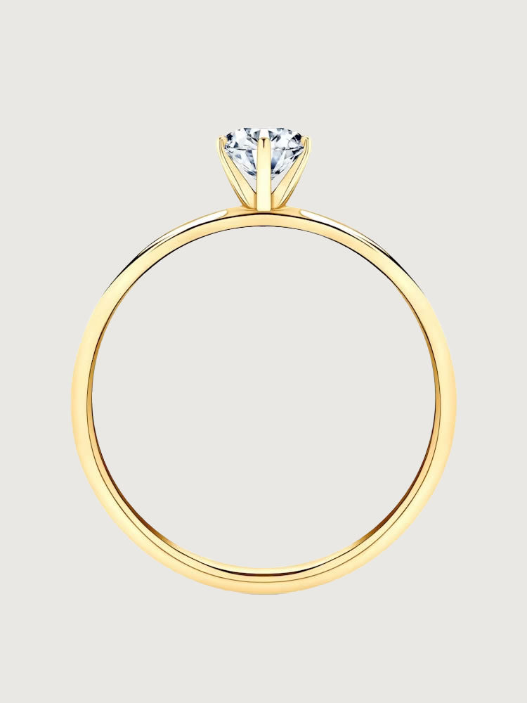 Inel de Logodna Timeless Grace din Aur Galben cu Diamant 0.1Ct