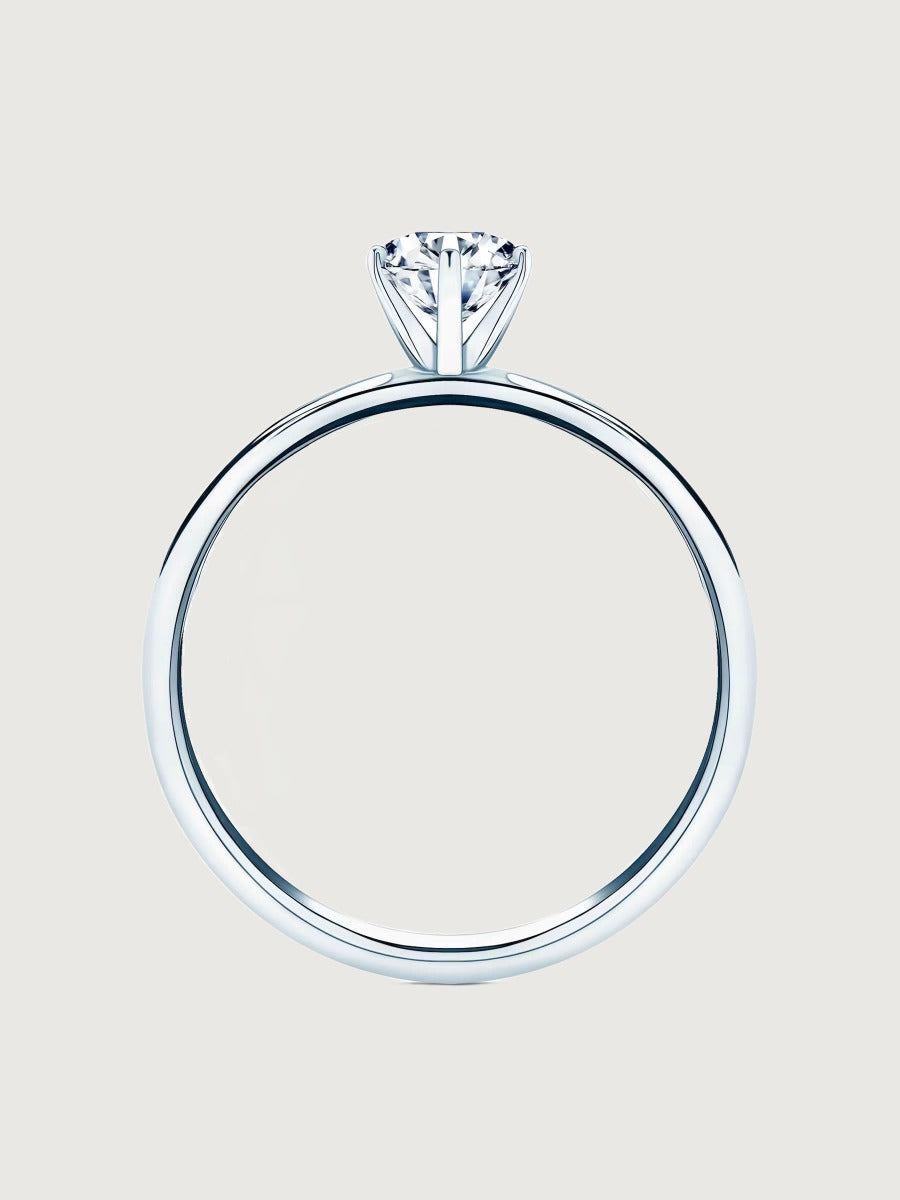 Inel de Logodna Timeless Grace din Aur Alb cu Diamant 0.7Ct