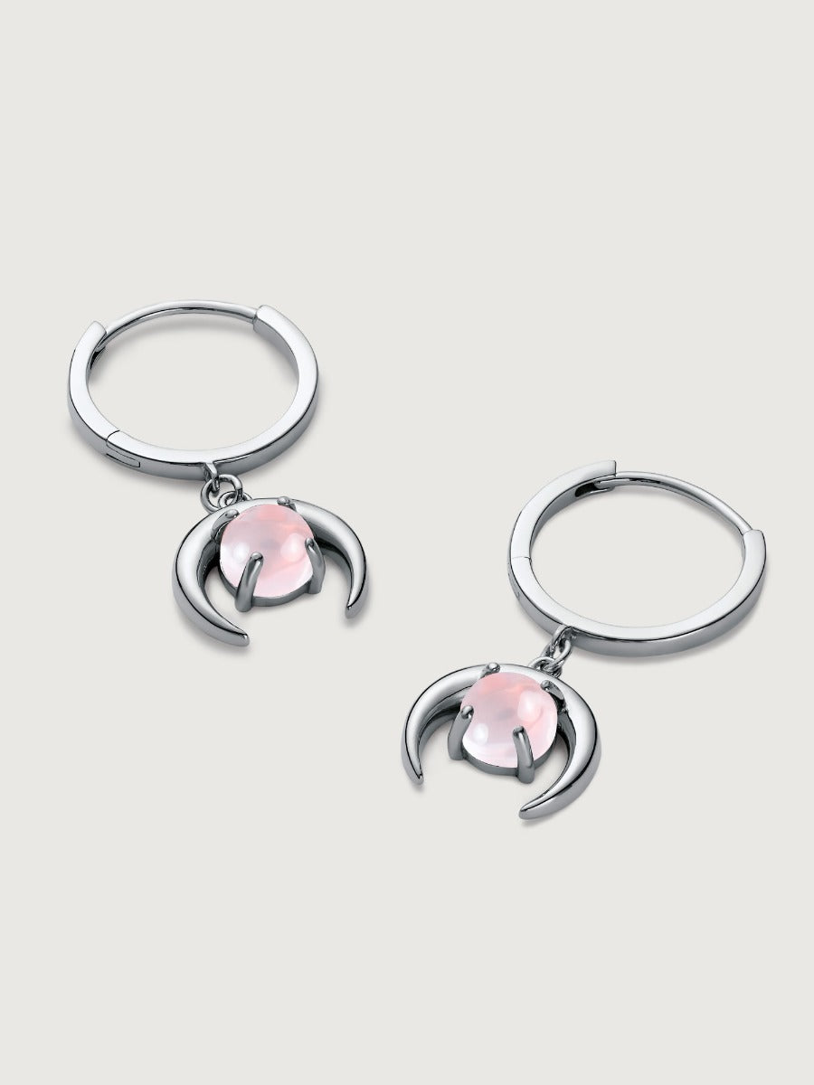 Cercei din Argint Rose Quartz Sara Silver