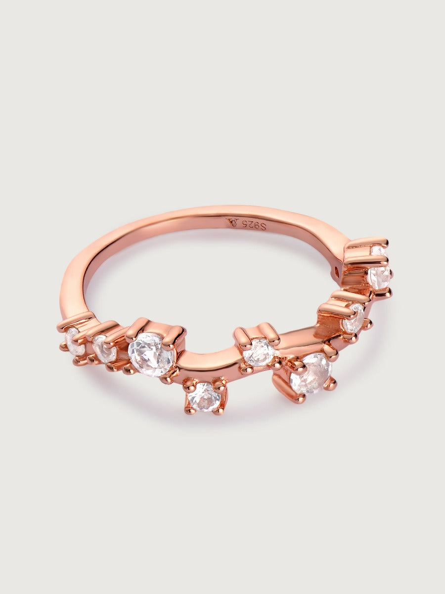 Inel din Argint White Topaz Isabella Rose Gold