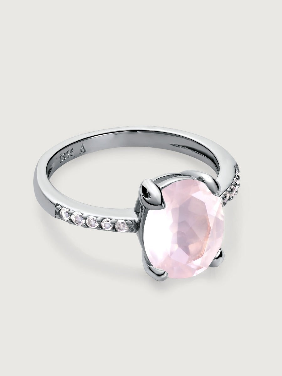 Inel din Argint Rose Quartz Valeria Silver