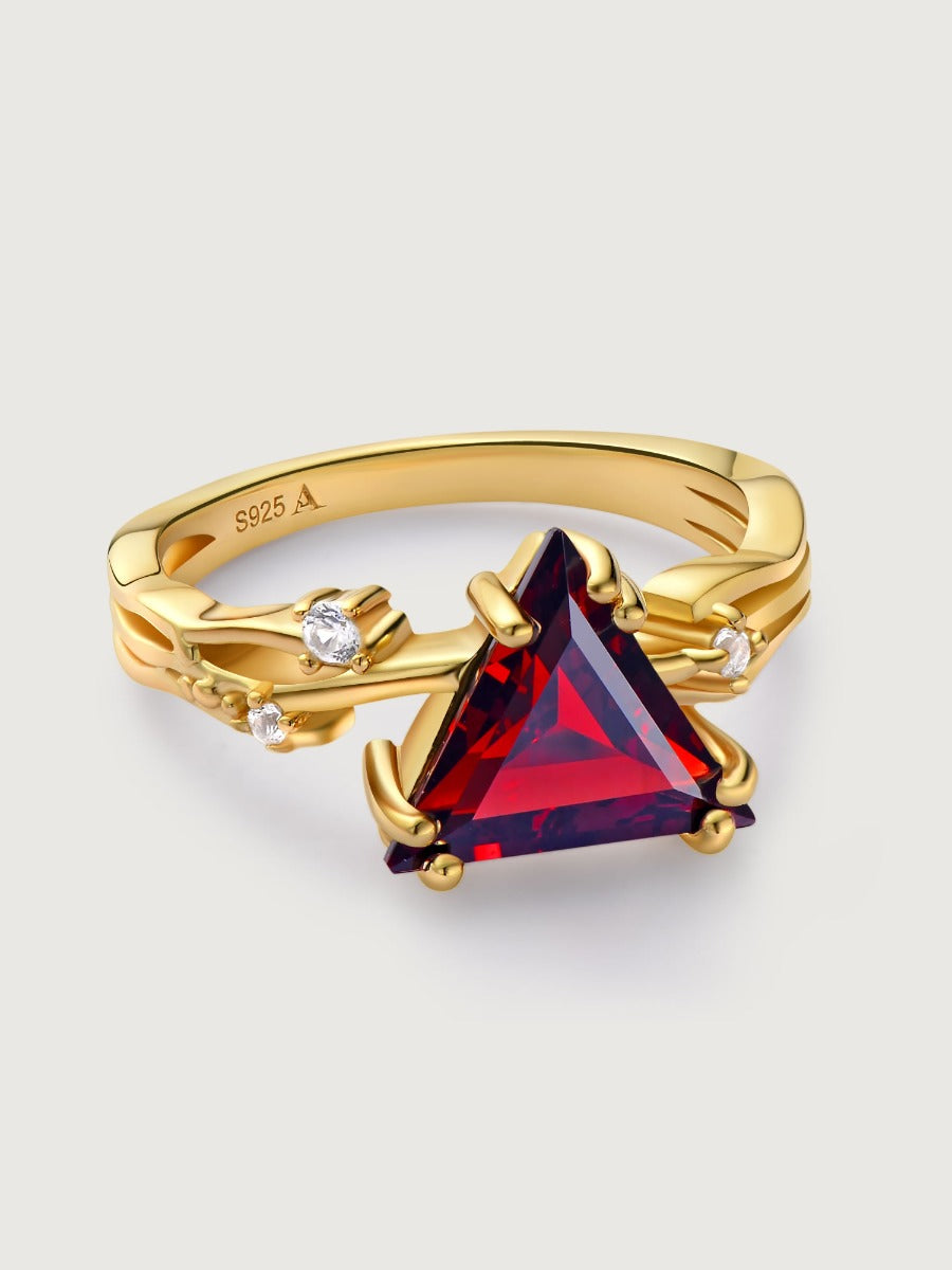 Inel din Argint Garnet Valentina Gold