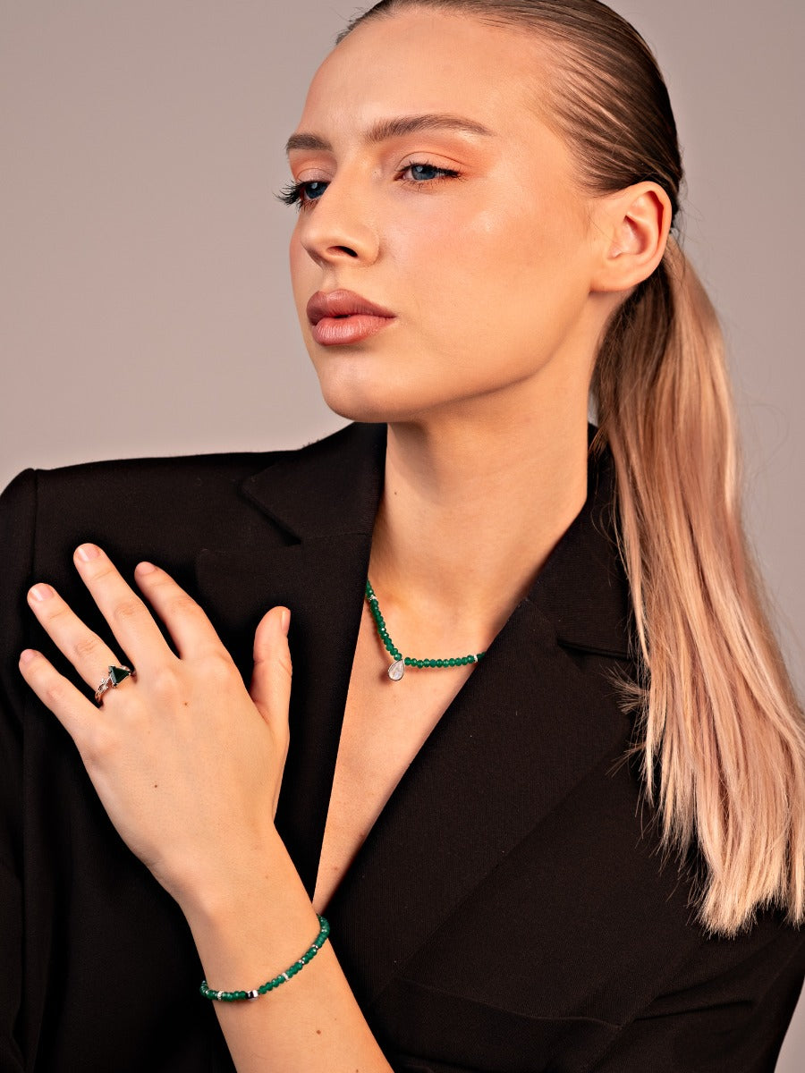 Inel din Argint Black Obsidian Valentina Silver