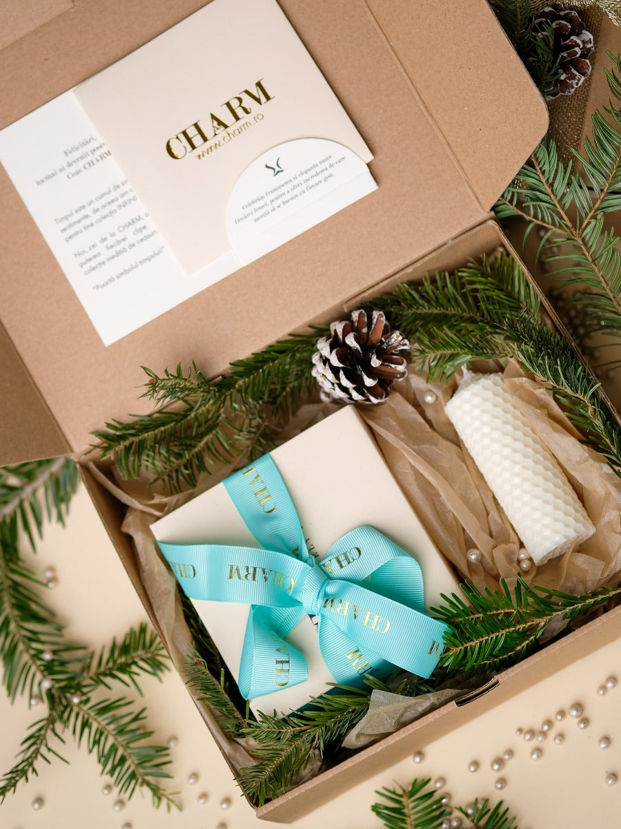 Set Cadou : Ceas Infinity Chloris Grey + Curea din otel inoxidabil Rose Gold