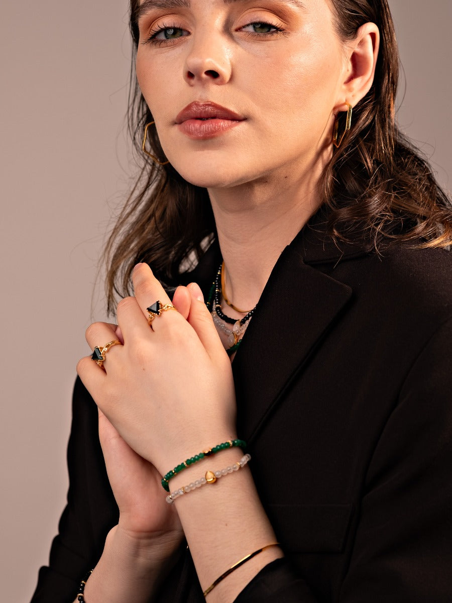 Bratara din Argint Moonstone Elegance in Every Tear Auriu