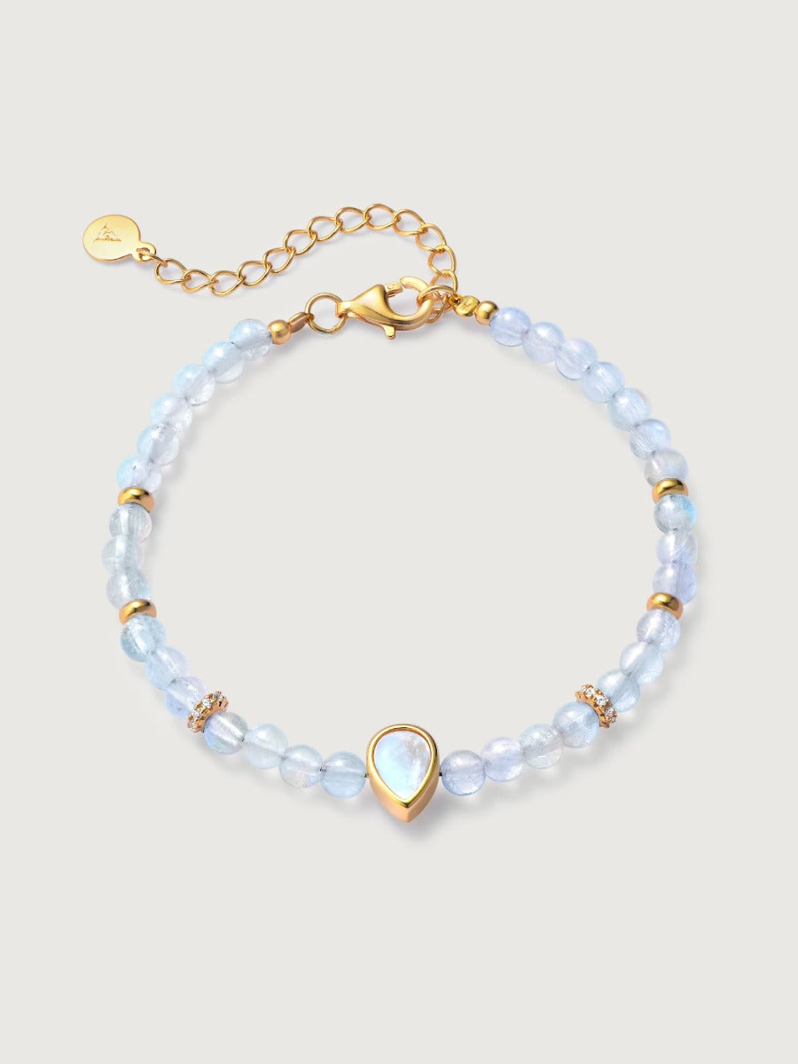 Bratara din Argint Moonstone Elegance in Every Tear Auriu