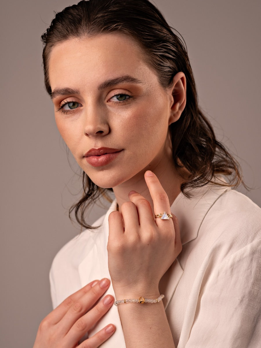 Inel din Argint Moonstone Valentina Gold