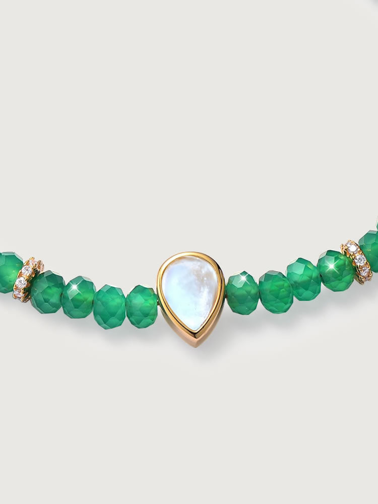 Bratara din Argint Green Onyx Elegance in Every Tear Auriu