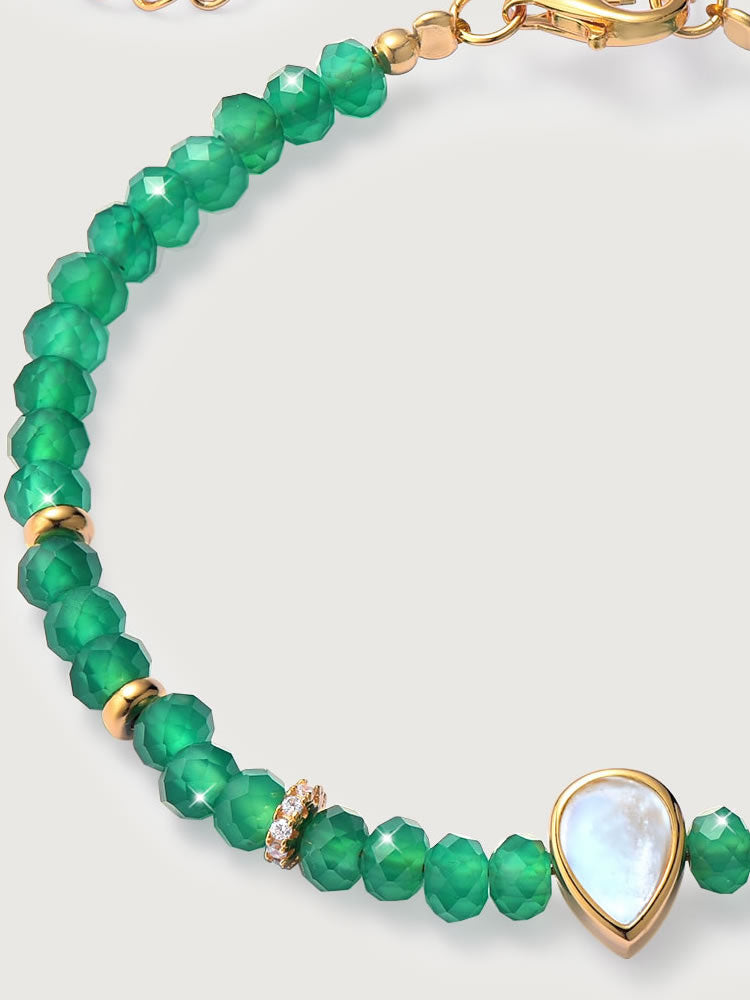 Bratara din Argint Green Onyx Elegance in Every Tear Auriu