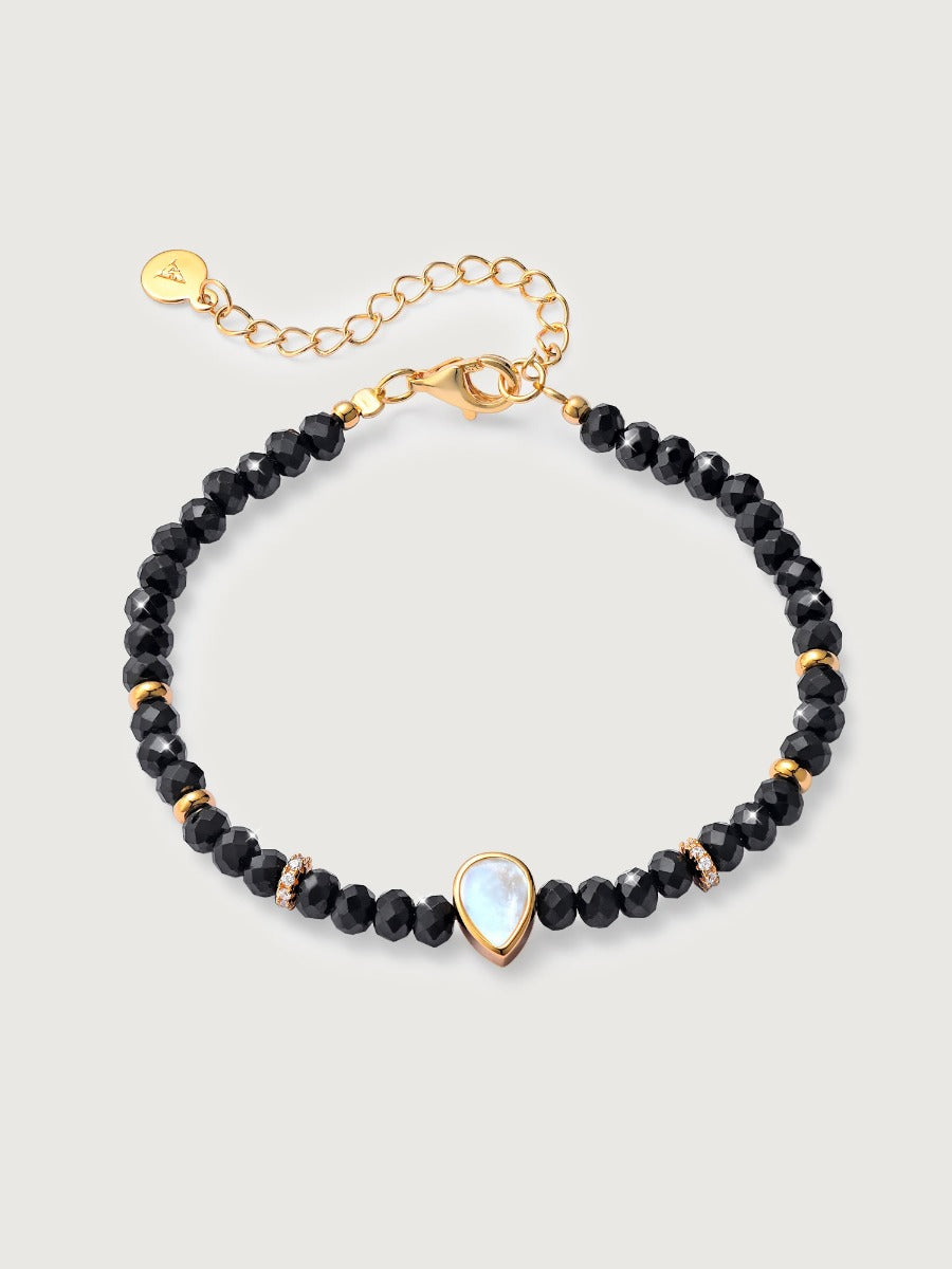 Bratara din Argint Black Onyx Elegance in Every Tear Auriu