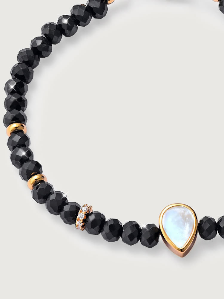 Bratara din Argint Black Onyx Elegance in Every Tear Auriu