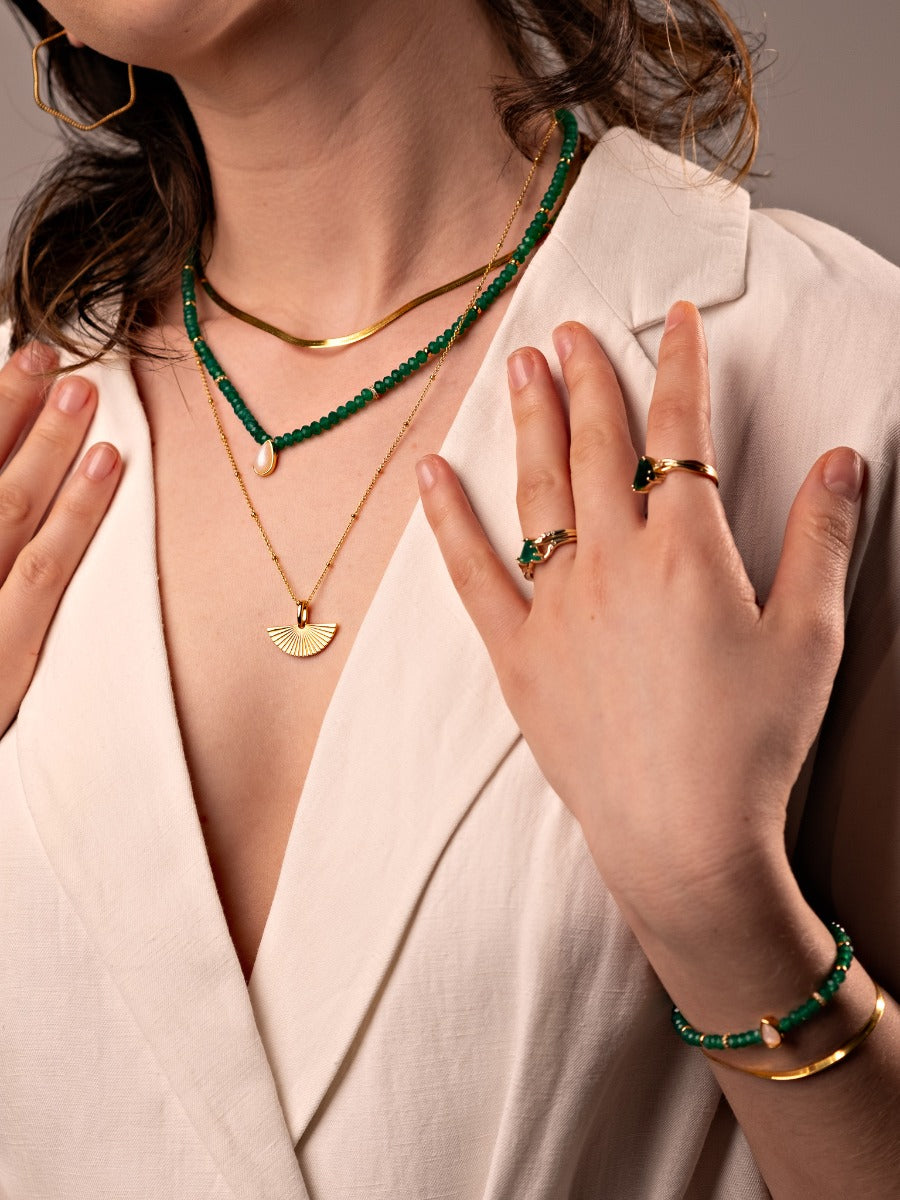 Inel din Argint Green Onyx Elegance in Every Angle