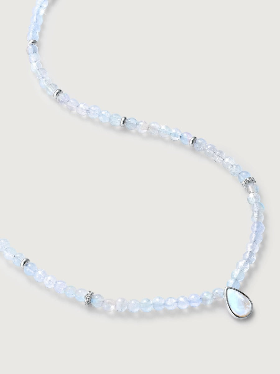 Colier din Argint Moonstone Elegance in Every Tear Argintiu