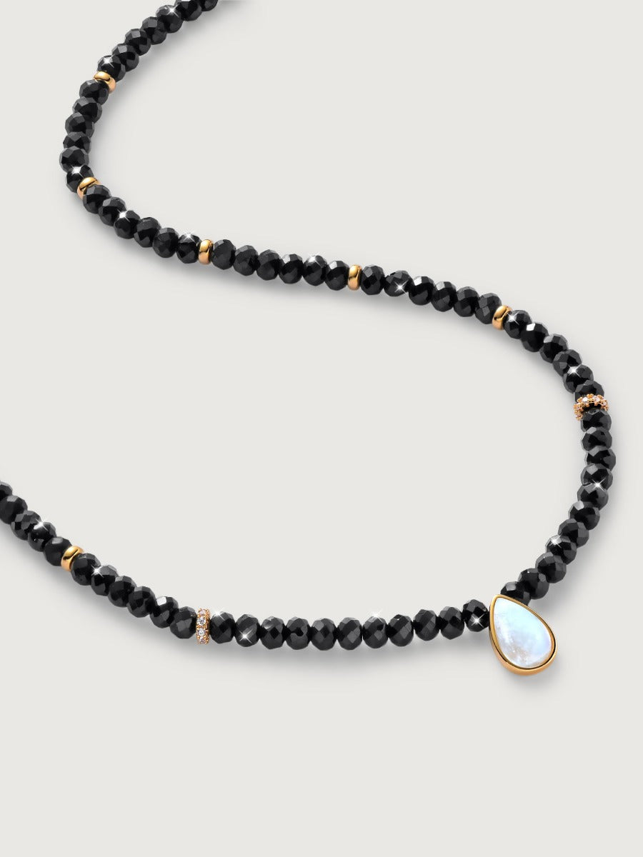 Colier din Argint Black Onyx Elegance in Every Tear Auriu