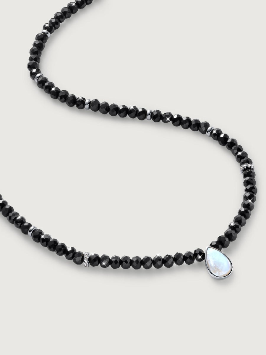 Colier din Argint Black Onyx Elegance in Every Tear Argintiu