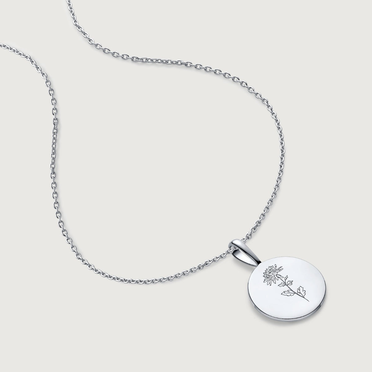 Colier din Argint Birthflower Bloom Silver - November Chrysanthemum